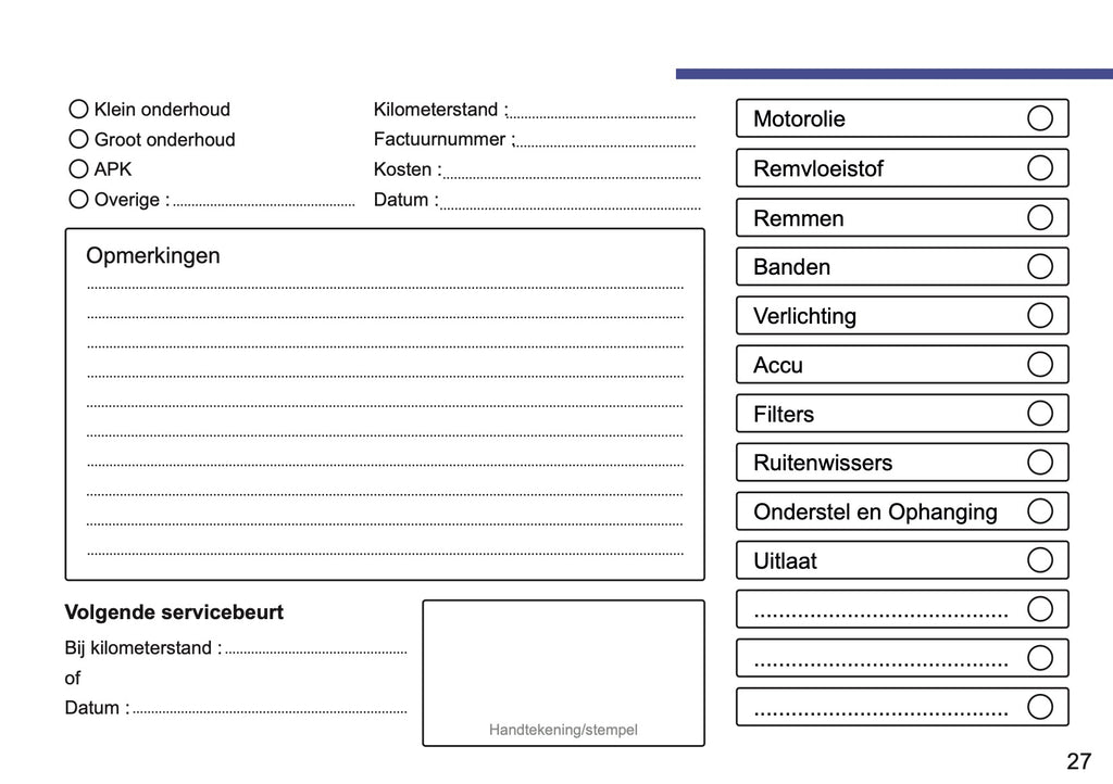 Audi Maintenance Book | Dutch