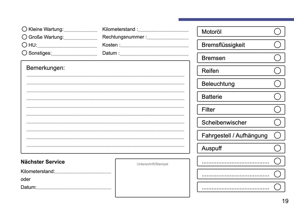 BMW Maintenance Book | German