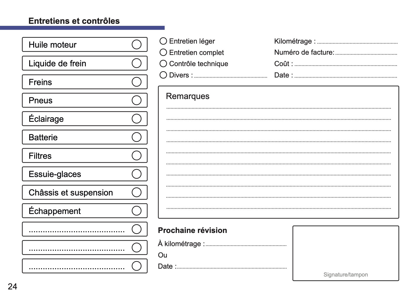 BMW Maintenance Book | French