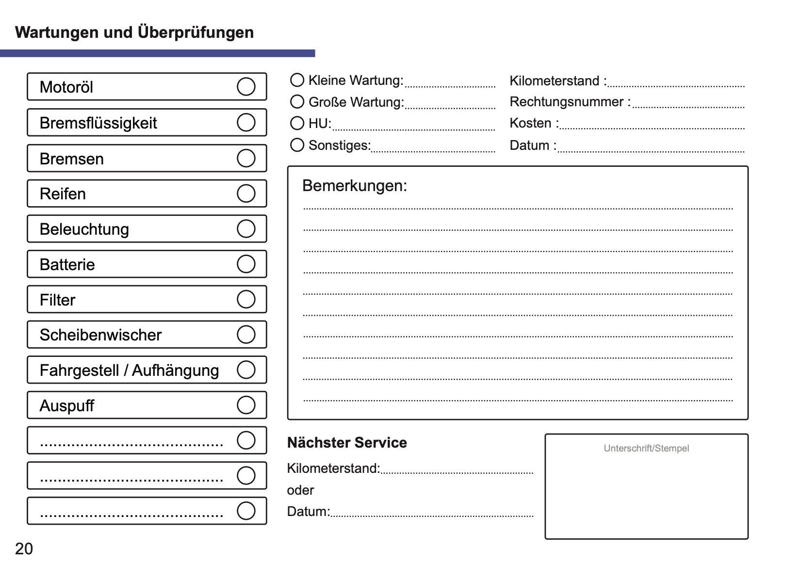 Land Rover Maintenance Book | German