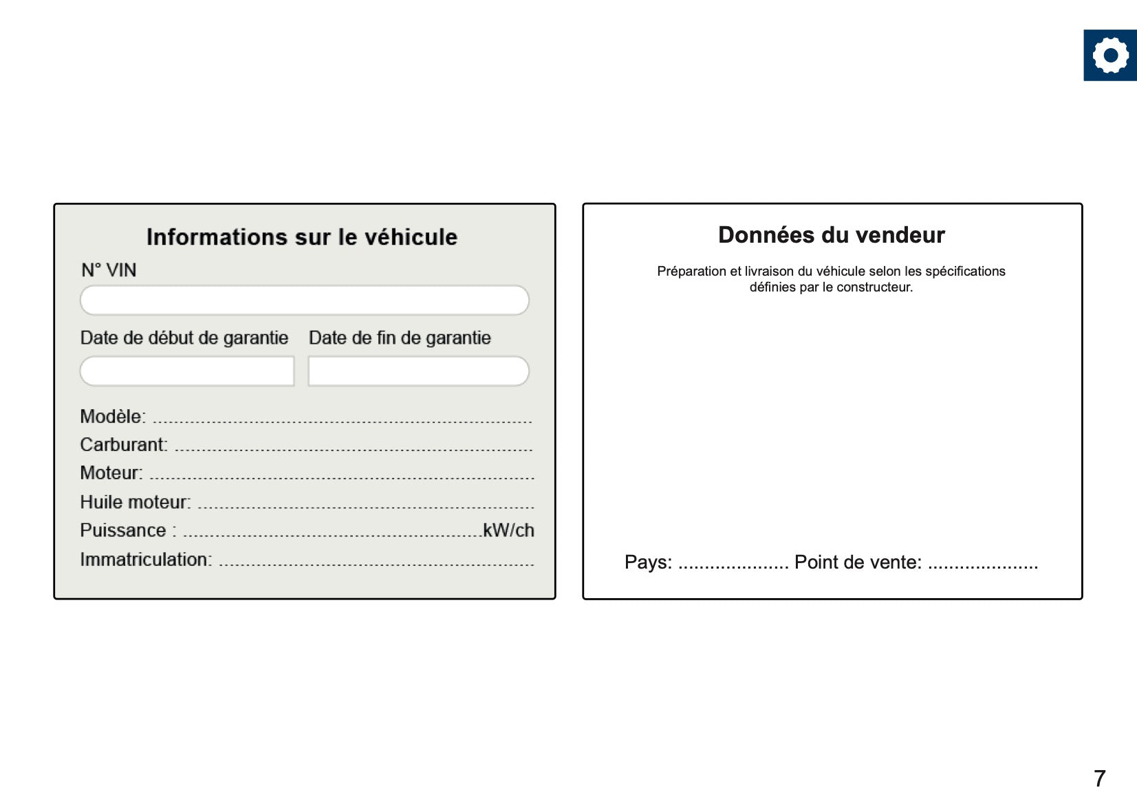 Mercedes-Benz Livret d'entretien | Français