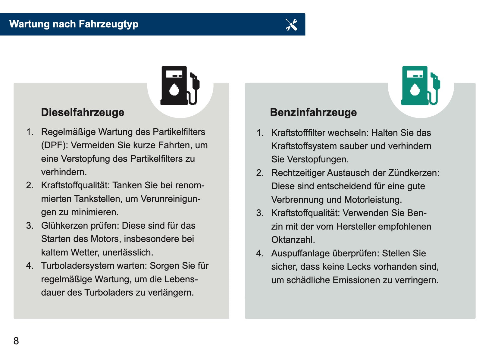 Mini Maintenance Book | German