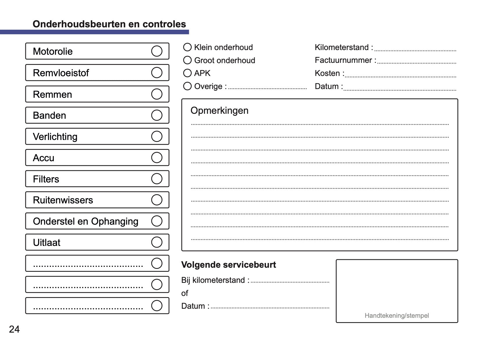 Mitsubishi Maintenance Book | Dutch