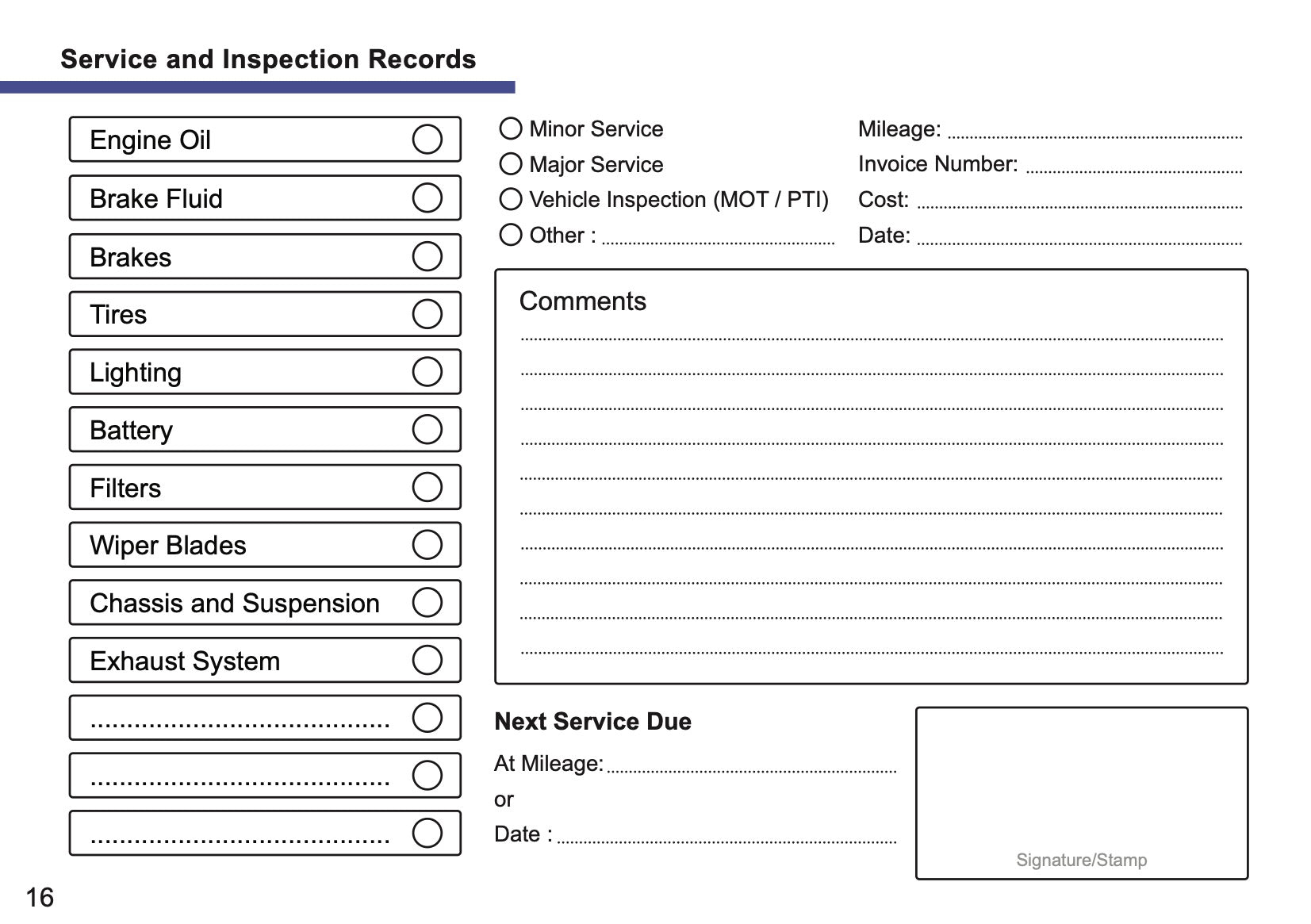 Opel Maintenance Book | English